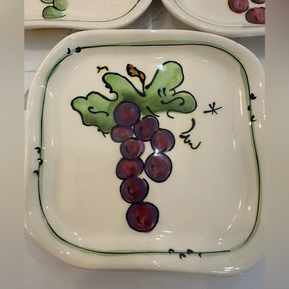 Julia Junkin plate set x3 dessert, side, grape design fruit - Picture 5 of 5